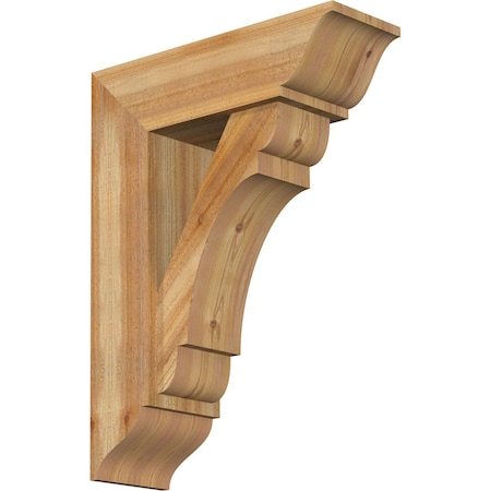 Olympic Traditional Rough Sawn Bracket W/ Offset Brace, Western Red Cedar, 8W X 24D X 32H